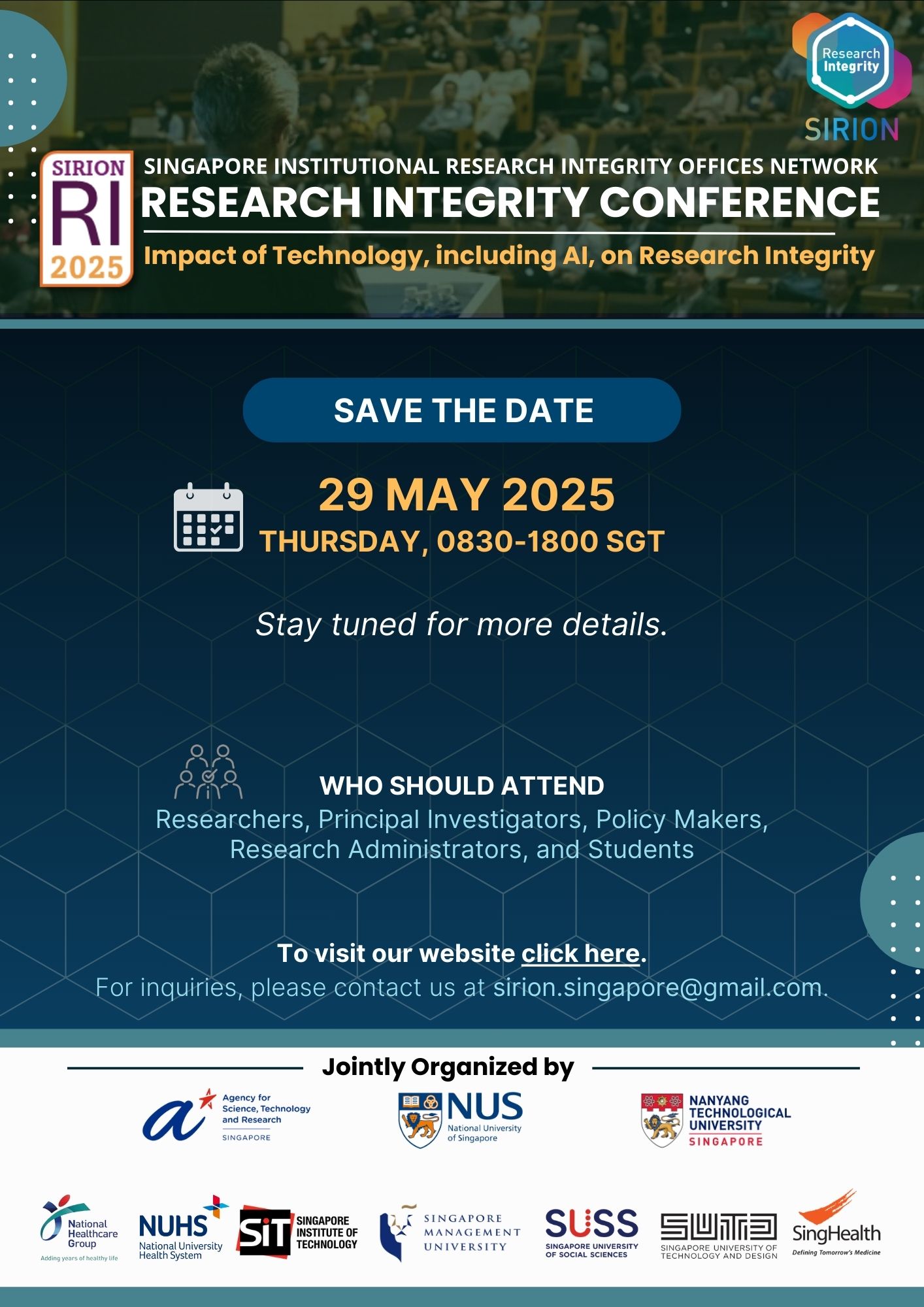 SIRION 2025 RI Conference - Save-the-Date Poster